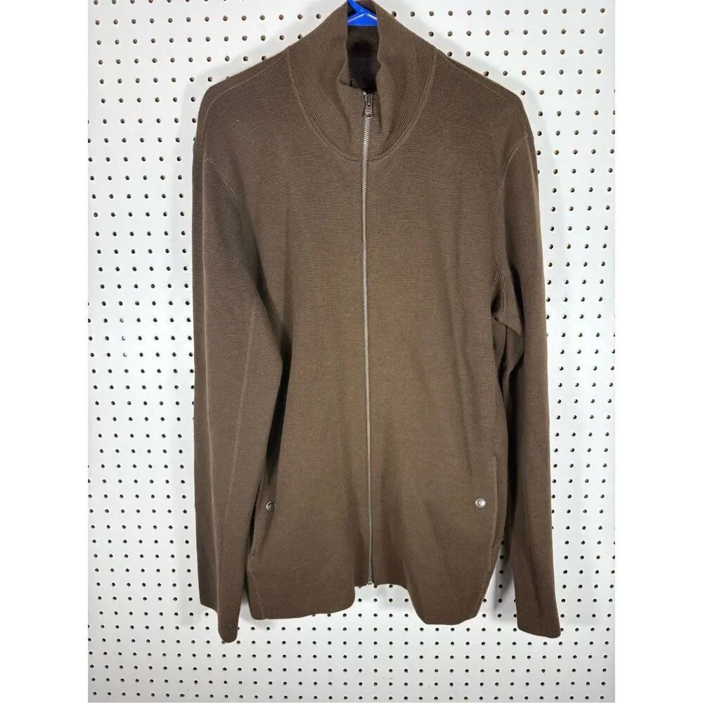 Roots Canada mens merino wool zip up sweater size XL